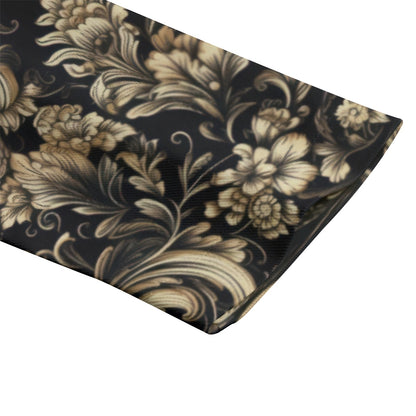 "Jesus Saves" Black & Gold Scrolly Floral Print Women's Leisure Blazer