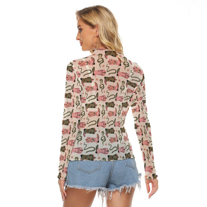 Cowgirl Women's Mesh T-shirt - Long Sleeve Mesh Top "The Lord is My Shepherd"