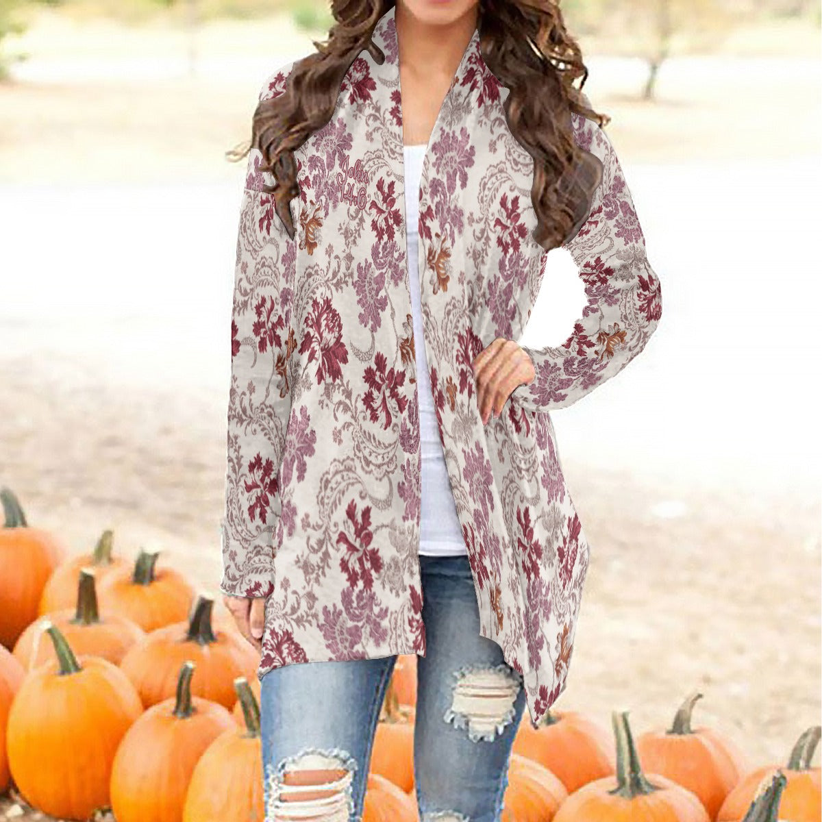 "John 14:6" Women's Cardigan With Long Sleeve