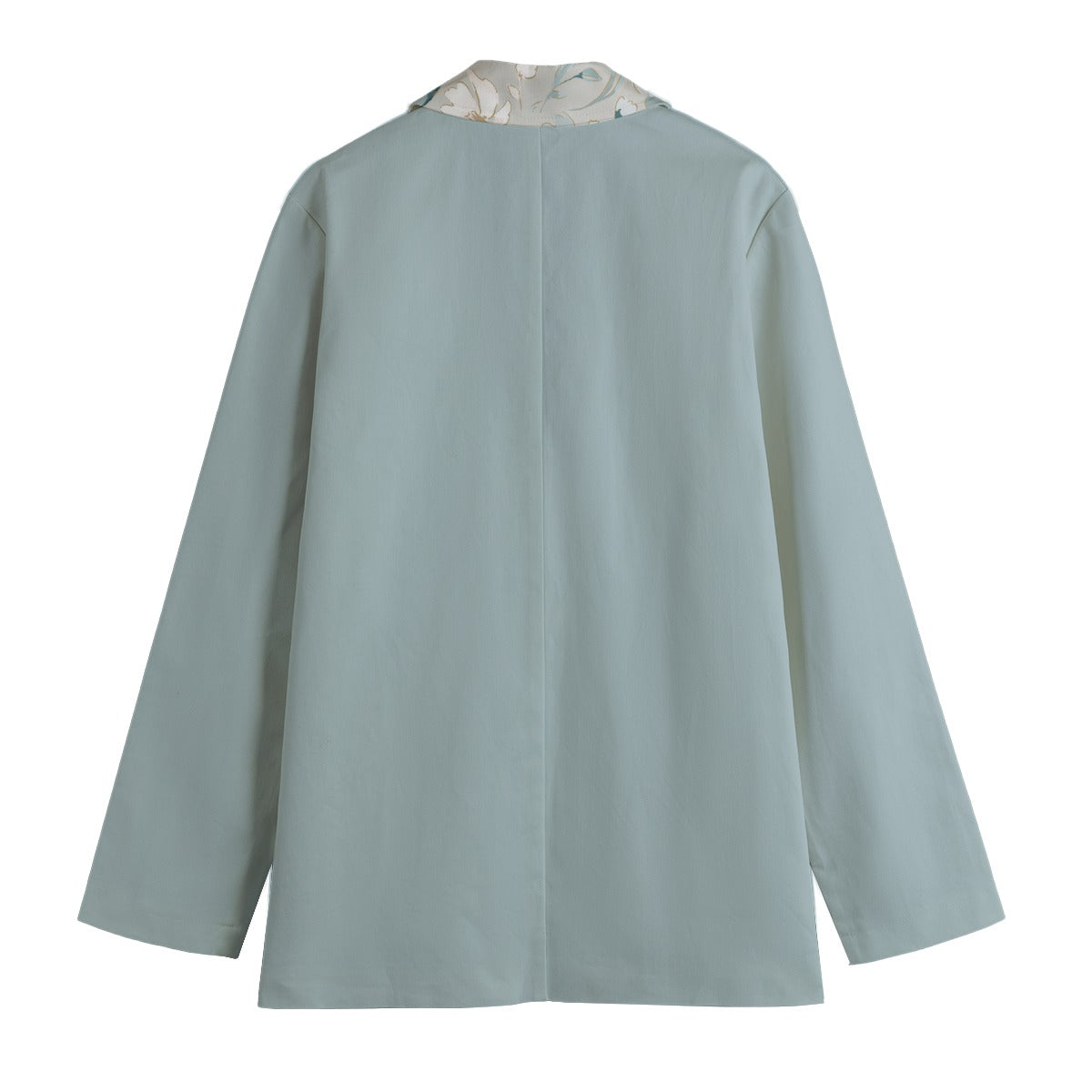 "Jesus Saves" Blue with Floral Lapel All-Over Print Women's Leisure Blazer | 245GSM Cotton