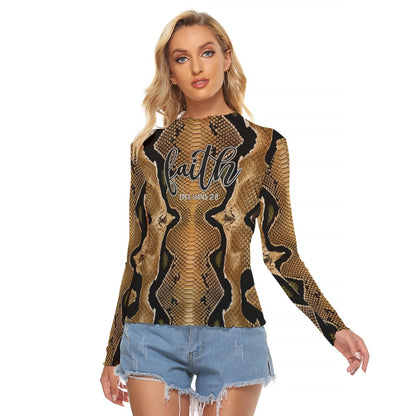 "Faith Ephesians 2:8" Women's Mesh Long Sleeve T-Shirt, Unique Fit & Stylish Design
