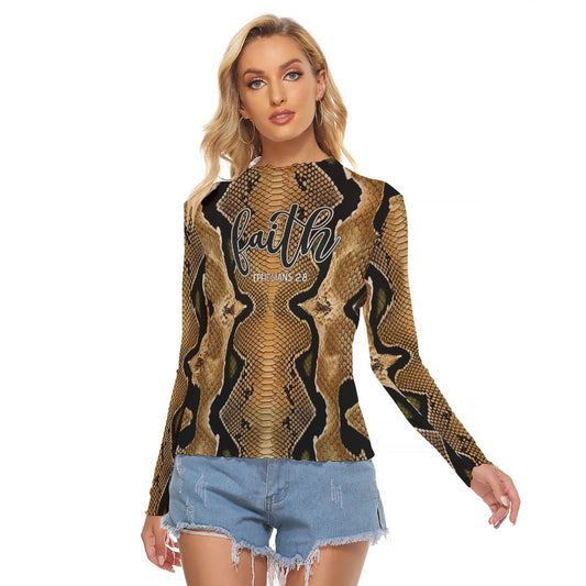 "Faith Ephesians 2:8" Women's Mesh Long Sleeve T-Shirt, Unique Fit & Stylish Design
