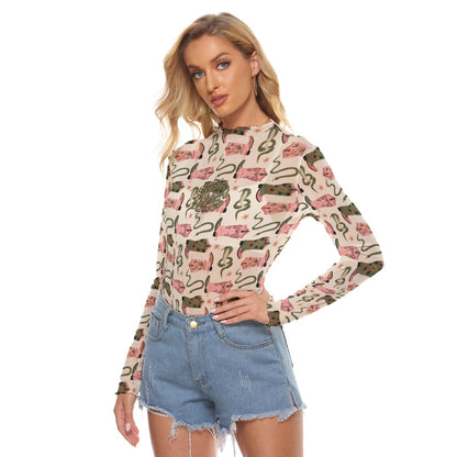 Cowgirl Women's Mesh T-shirt - Long Sleeve Mesh Top "The Lord is My Shepherd"