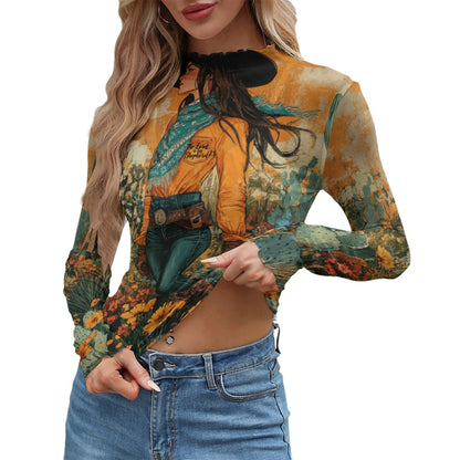 Cowgirl Women's Mesh T-shirt - Breathable Long Sleeve Mesh Top  "The Lord is my Shepherd"