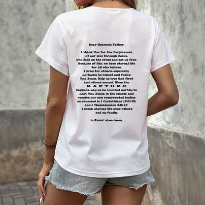 Women's V-Neck T-Shirt Top "I Speak Jesus for my Family"