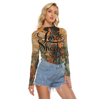 Cowgirl Women's Mesh T-shirt - Long Sleeve Mesh Top "The Lord is My Shepherd"
