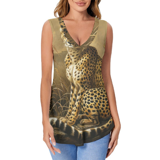 Leopard Print Women's Sports Tank|180GSM COTTON "Jesus Saves"