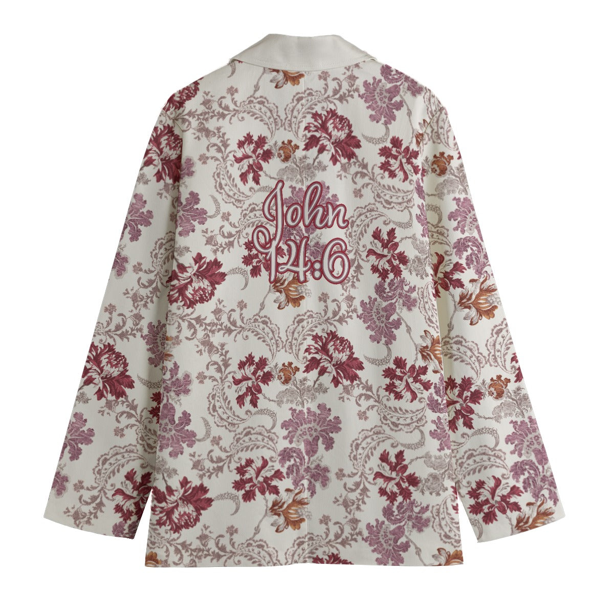 "John 14:6" Red & White  Floral Women's Leisure Blazer