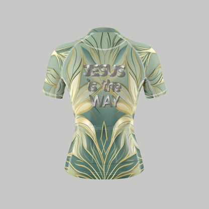 "Jesus is the way" Women's Anti-Slip Raglan Cycling Jersey With Short Sleeve