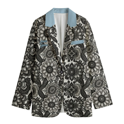 Jesus Saves Floral Print Women's Polyester Leisure Blazer Lightweight Suit Jacket