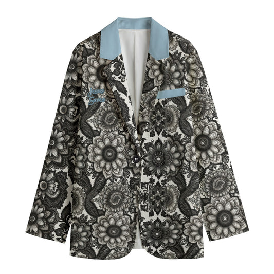 Jesus Saves Floral Print Women's Polyester Leisure Blazer Lightweight Suit Jacket