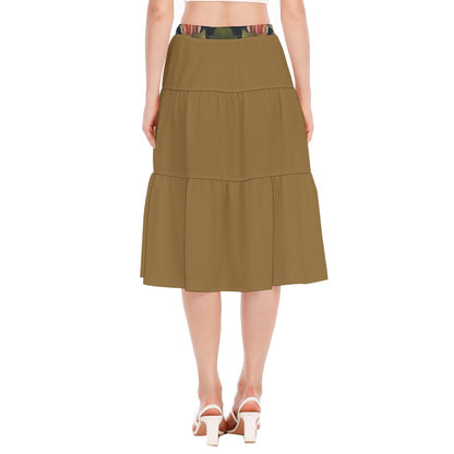 Leopard Floral Print Pleated Chiffon Skirt with Stitched Waistband for Women "Faith hebrews 11:1"