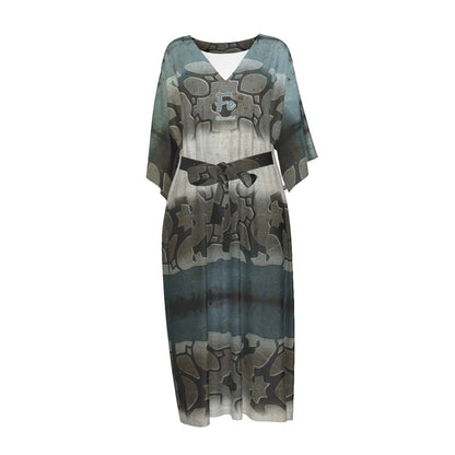 Vestido largo para mujer "Fe Hebreos 11:1" con tejido elástico en cuatro direcciones