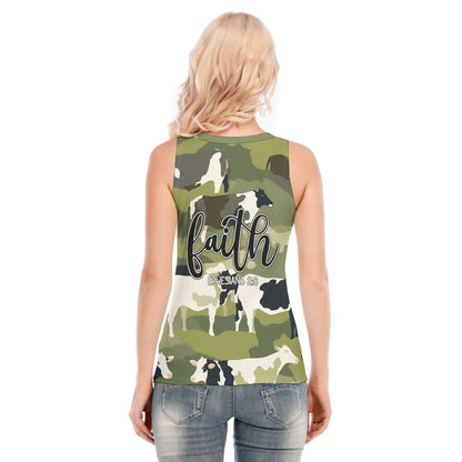 "Faith Ephesians 2:8" Green Cow Women's Sports Camisole