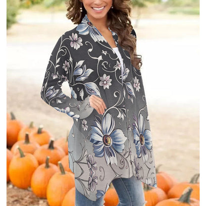 "Faith Ephesians 2:8" Floral Women's Cardigan With Long Sleeve