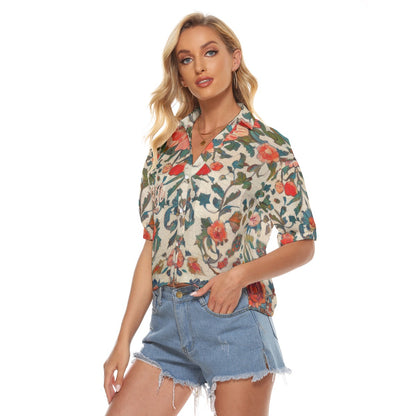 "Faith Ephesians 2:8" Floral Women's V-neck Shirts