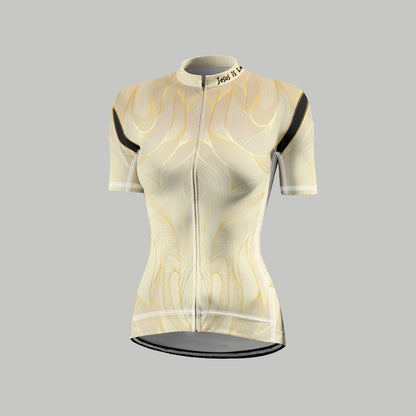 "Rooted in Jesus" Women's Cycling Jersey with Anti-Slip Silicone Bands & Reflective Strips for Safety