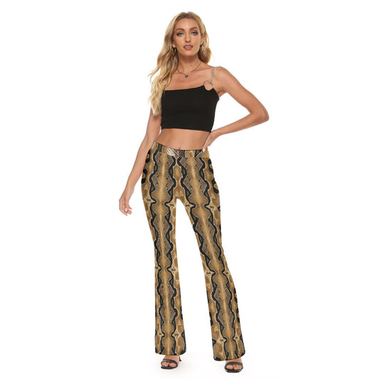 "Faith Ephesians 2:8" Snake Skin Print  Women's Skinny Flare Pants