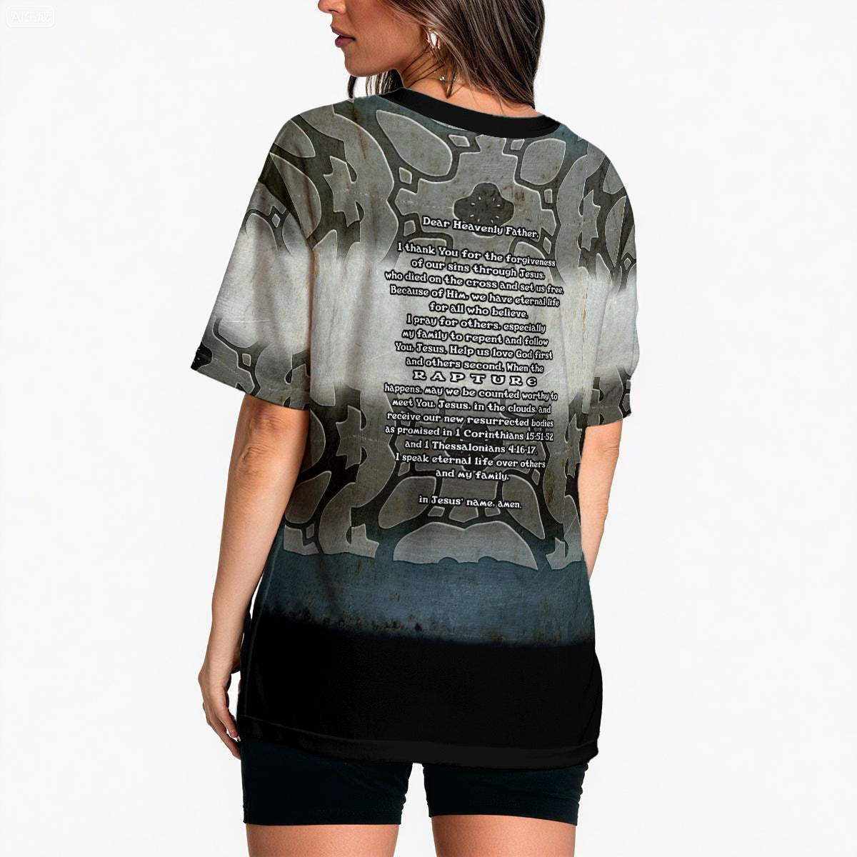 Women's Loose Fit Floral T-Shirt -  "I Speak Jesus for my Family"
