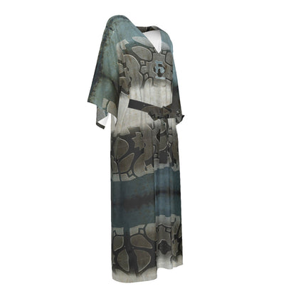 Vestido largo para mujer "Fe Hebreos 11:1" con tejido elástico en cuatro direcciones