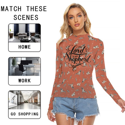 Cowgirl Women's Mesh T-shirt - Long Sleeve Mesh Top "The Lord is My Shepherd"