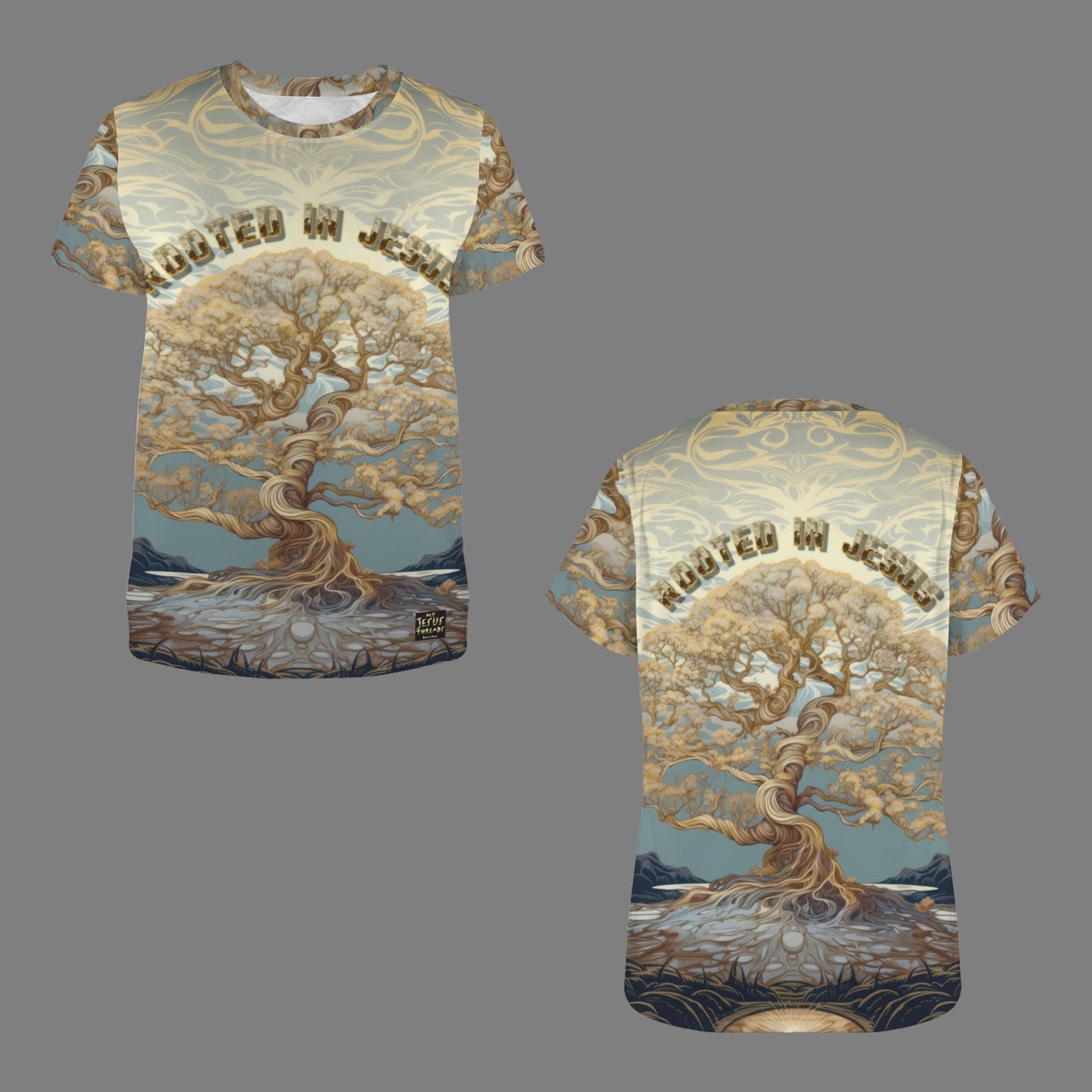 "ROOTED IN JESUS" Women's Crewneck Short Sleeve T Shirt