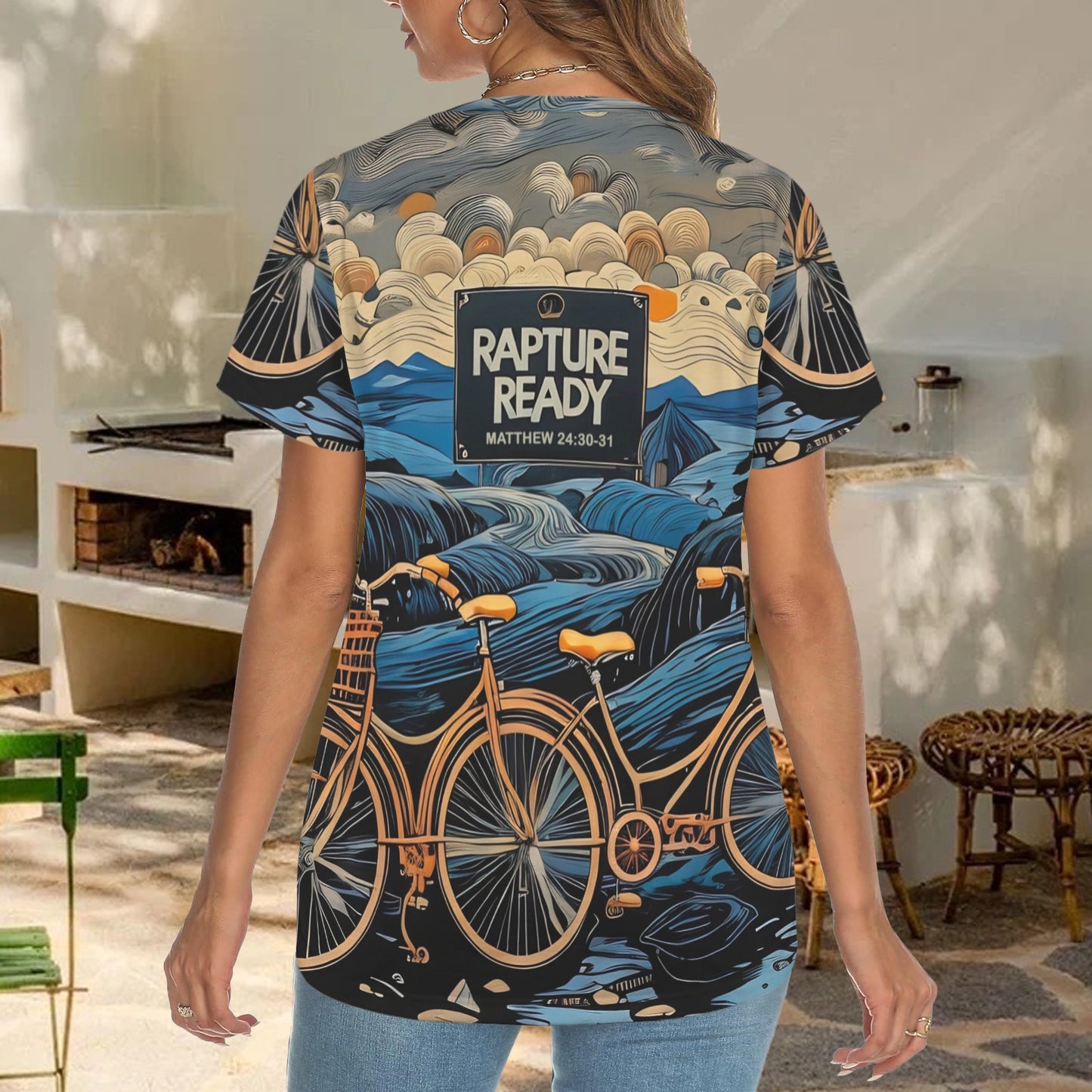 "Rapture Ready" Women's Crewneck Short Sleeve T Shirt