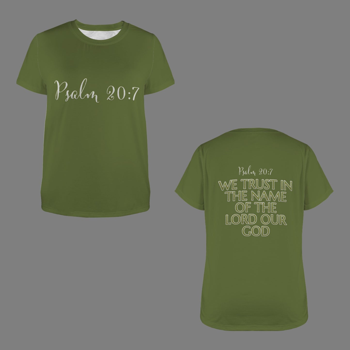 "We trust in the name of the Lord our God" Women's Crewneck Short Sleeve T Shirt