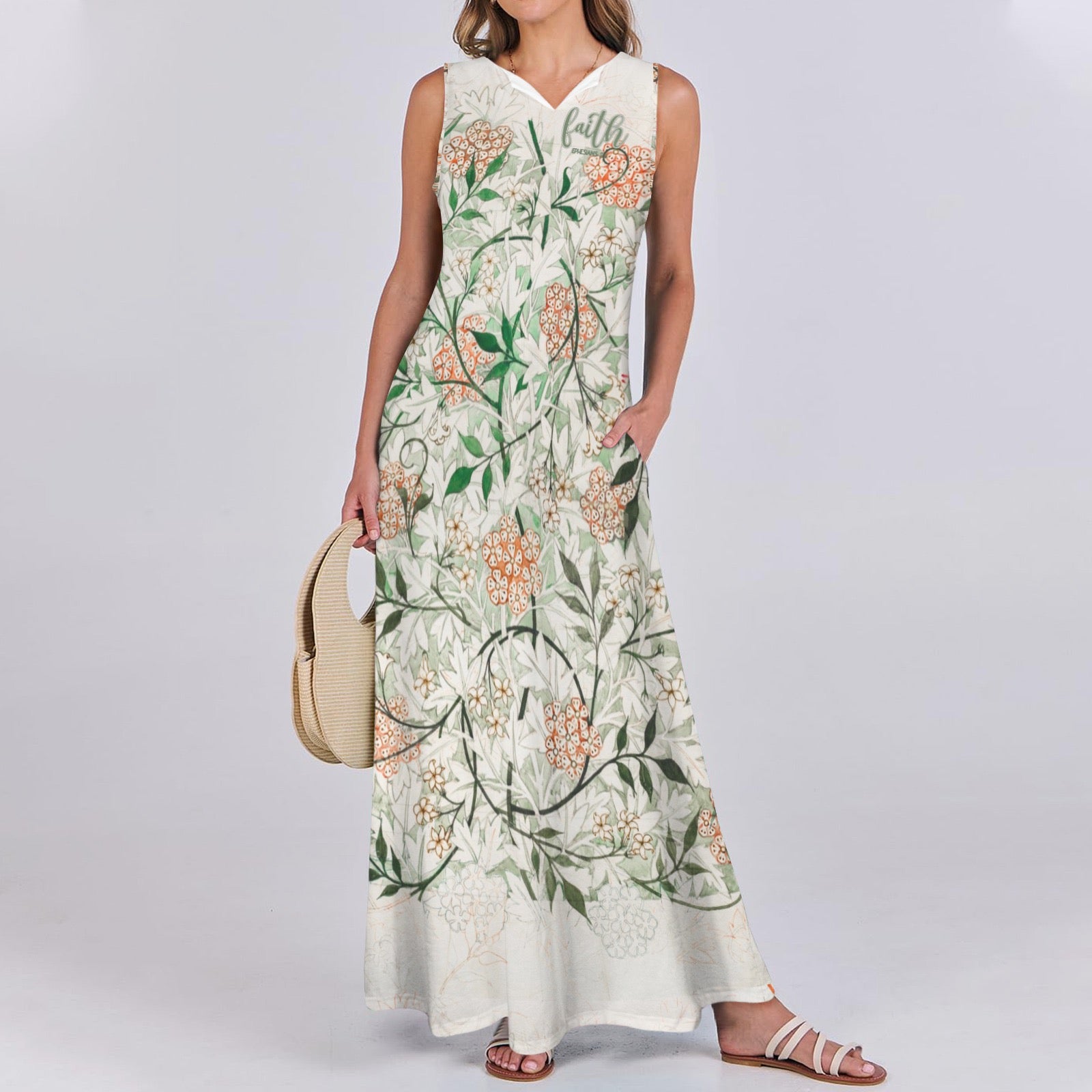 "Faith Ephesians 2;8" Green White Floral