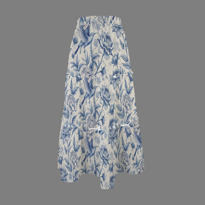 White & Blue Birds & Floral
