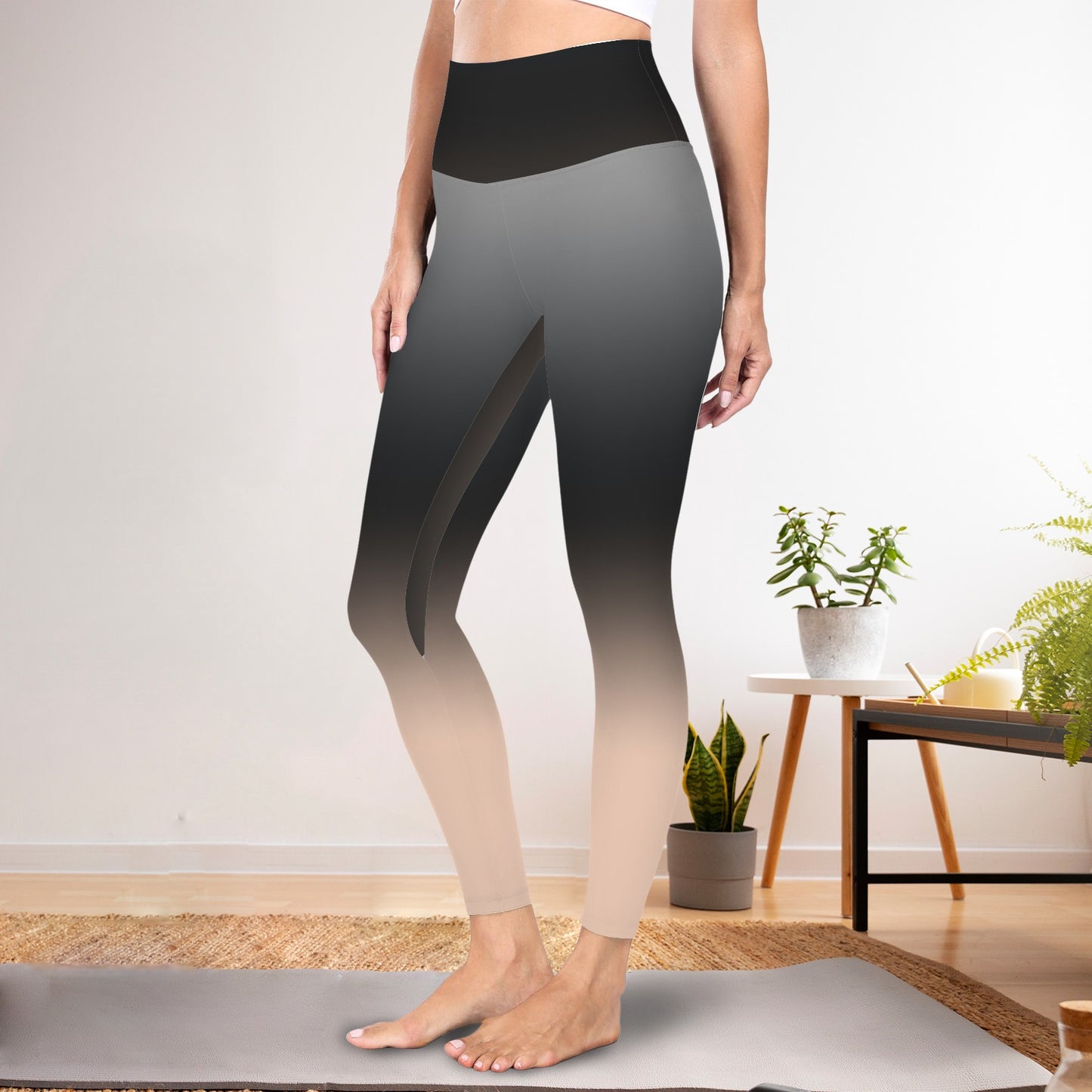 "Proverbs 21:31" Black Fade High Waist Crossover Tummy Control Flare Leggings