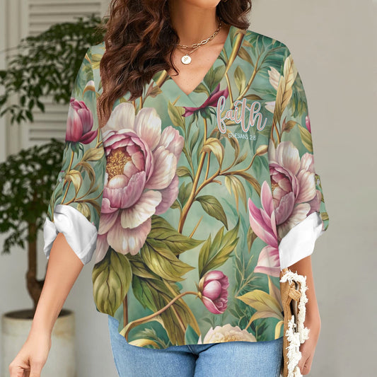 "Faith" Pink & Green Floral