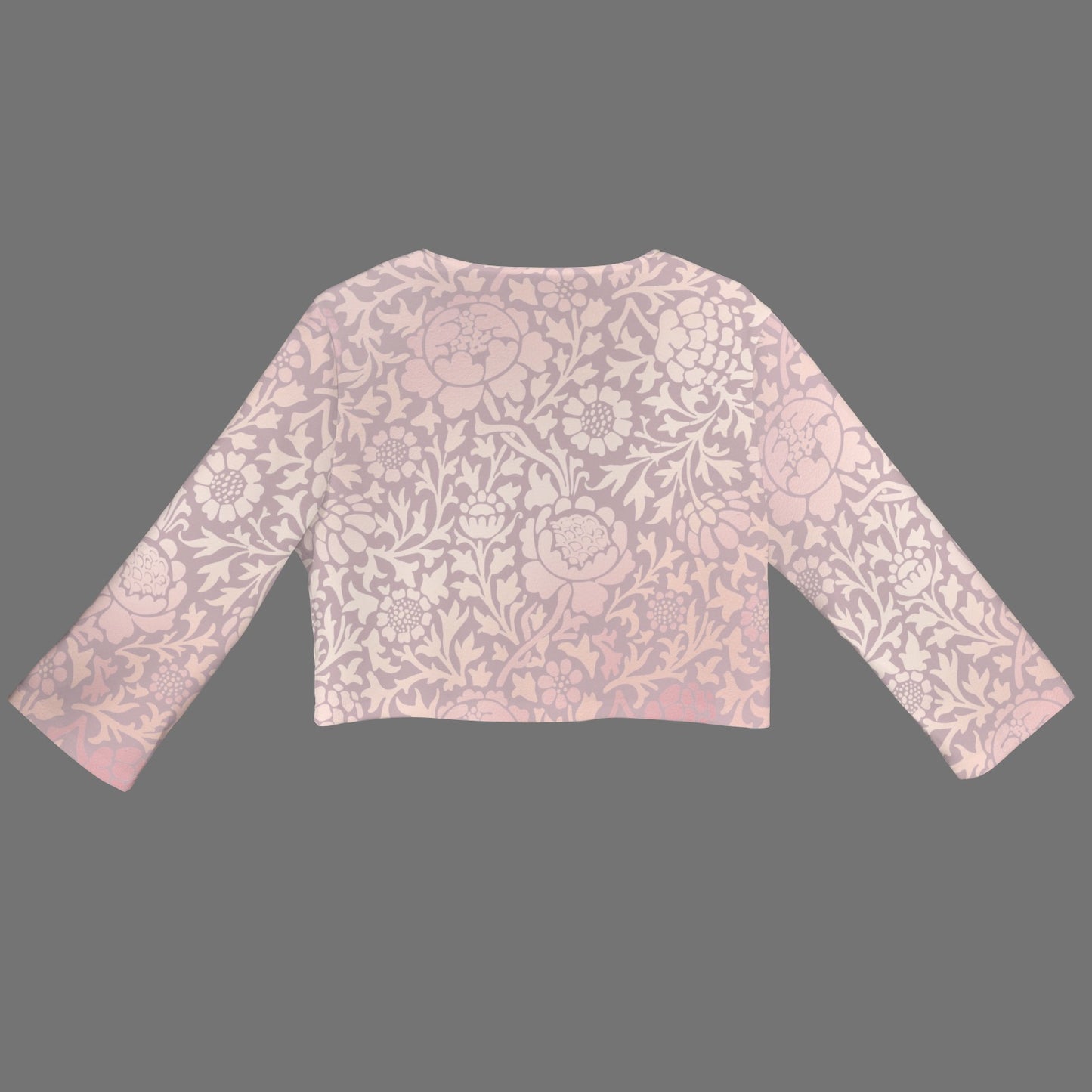 "Faith Ephesians 2:8" Pink Floral Women's Open Front Cropped BlazerWomen's Open Front Cropped Blazer