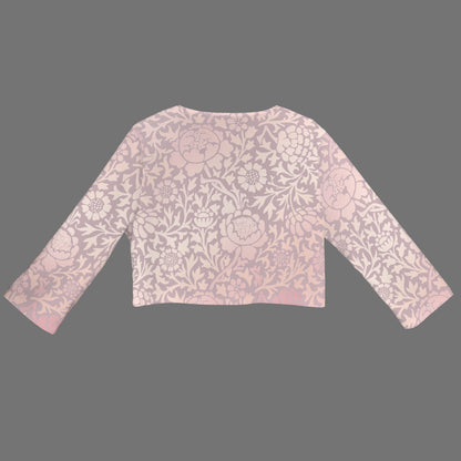 "Faith Ephesians 2:8" Pink Floral Women's Open Front Cropped BlazerWomen's Open Front Cropped Blazer