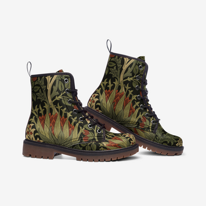 Green Floral Casual Leather Lightweight boots MT