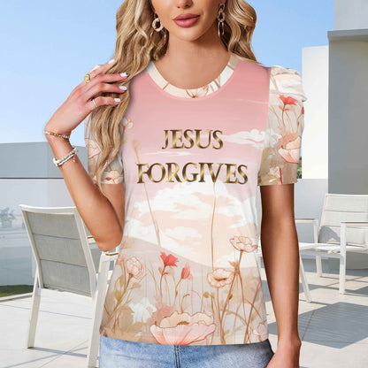 "JESUS FORGIVES" Pink Floral