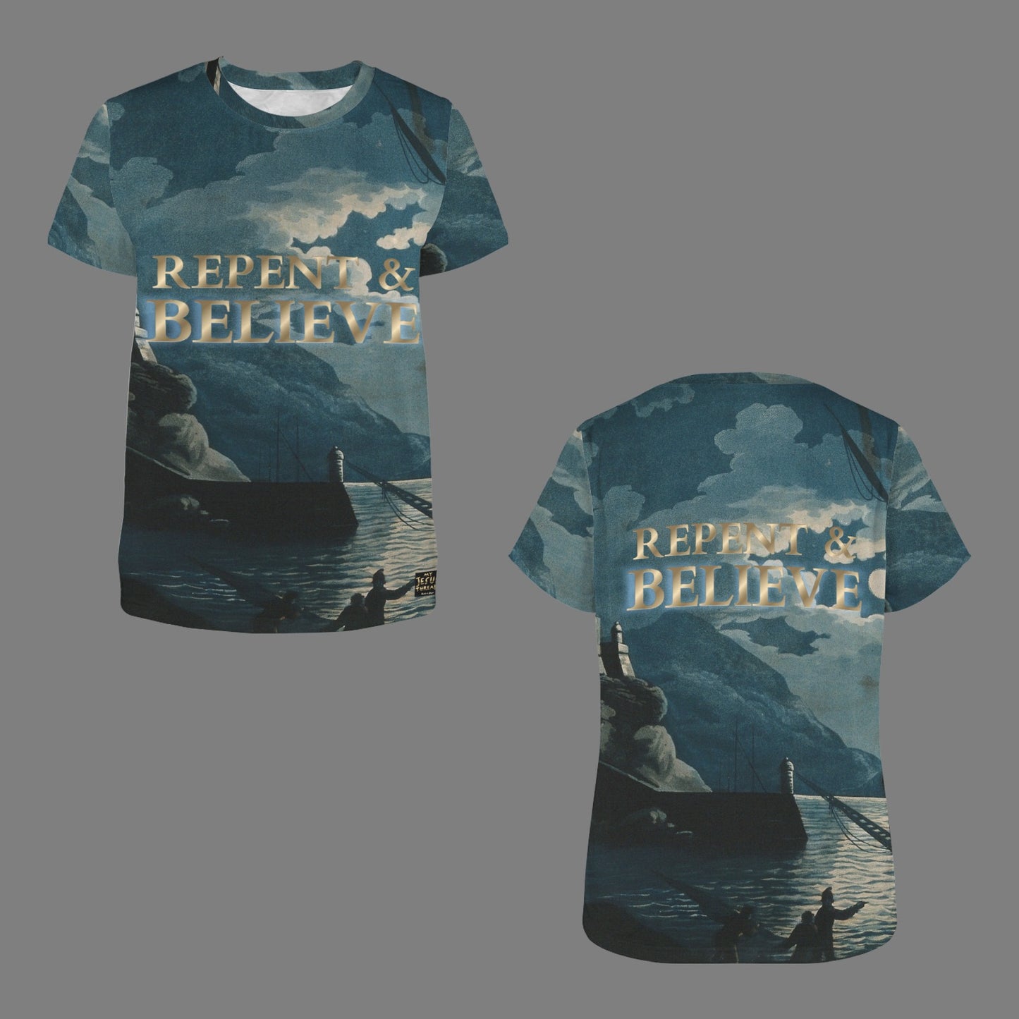 "Repent & Believe" Women's Crewneck Short Sleeve T Shirt