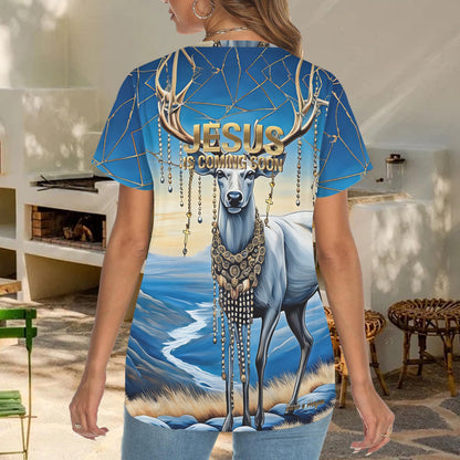 "Jesus is Coming Soon" Women's Crewneck Short Sleeve T Shirt