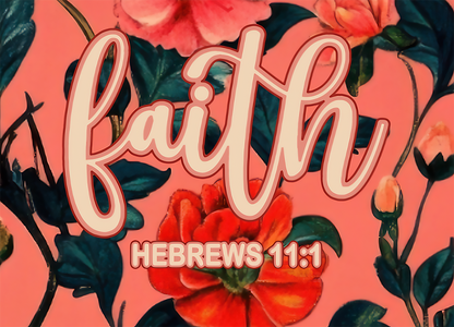 "Faith Hebrews 11:1" Pink Floral Women's Stacked Ruffle Sleeve Dress