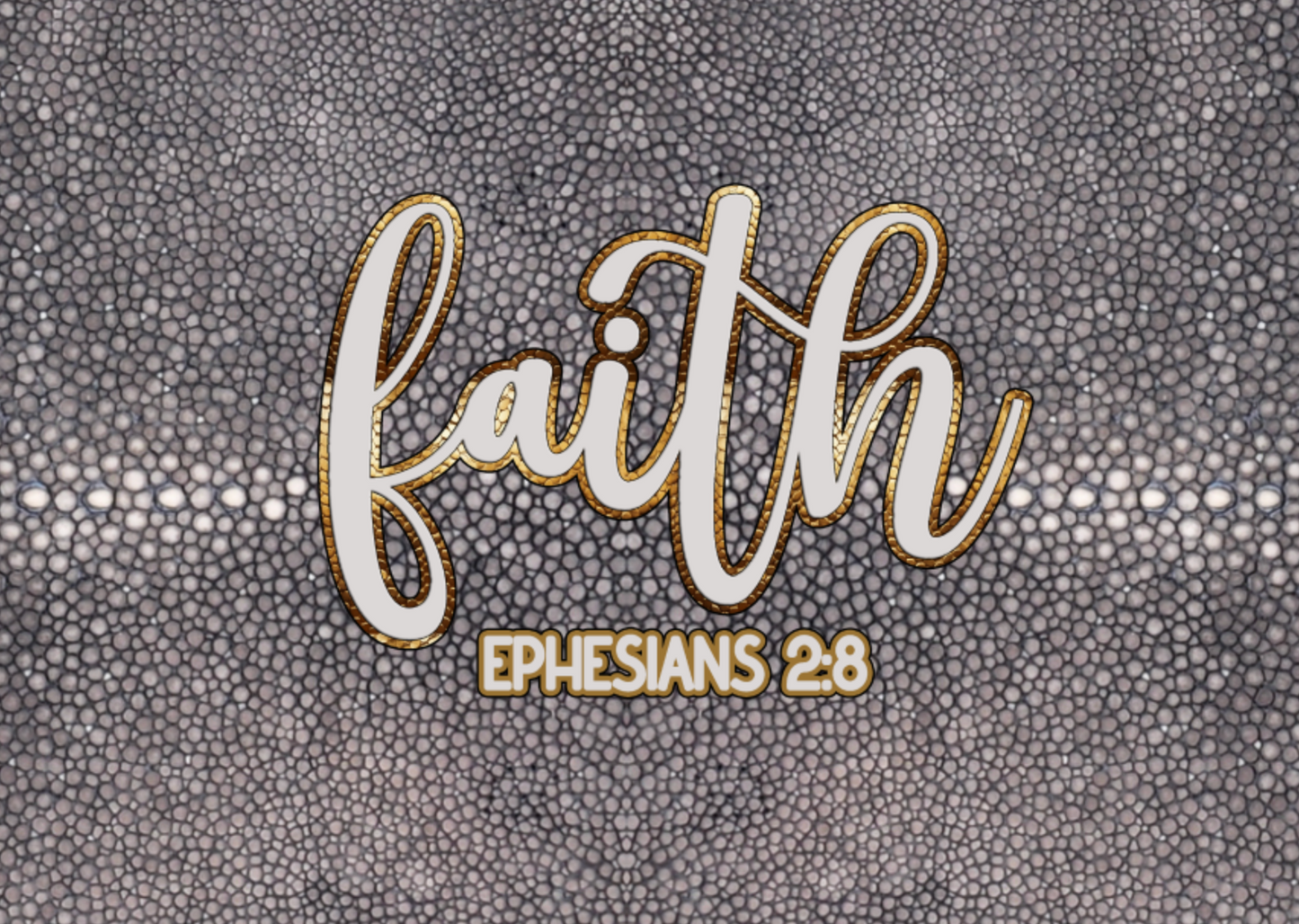 "Faith Ephesians 2:8" Gray Stingray Print Women's Cropped Jacket | 245GSM Cotton