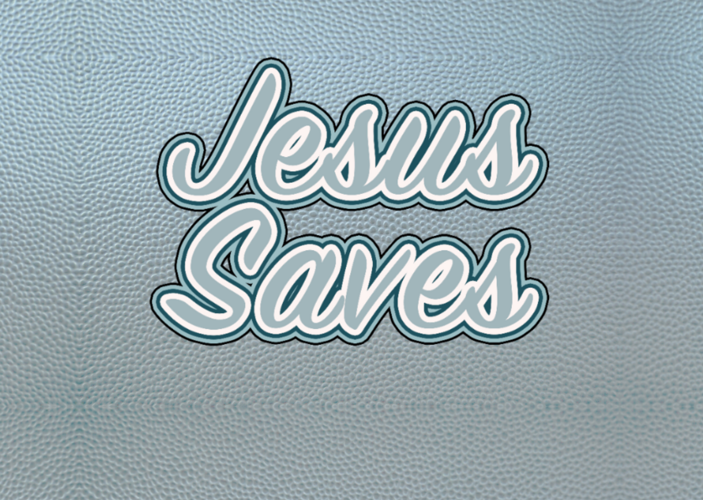 "Jesus Saves" Blue Faux Cotton Leather & Floral Women's Cropped Jacket | 245GSM Cotton