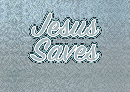 "Jesus Saves" Blue Faux Cotton Leather & Floral Women's Cropped Jacket | 245GSM Cotton