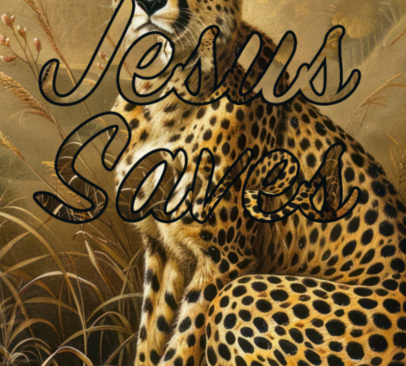 "Jesus Saves" Leopard Print Women's Sports Vest, Soft Cotton, Stylish & Comfortable for Exercise