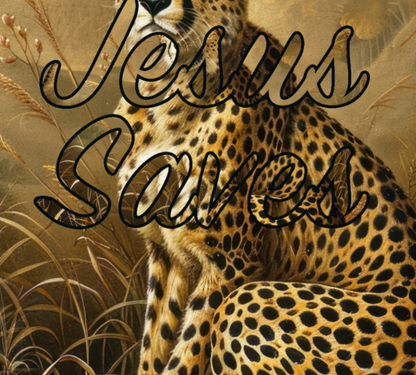 "Jesus Saves" Leopard Print Women's Sports Vest, Soft Cotton, Stylish & Comfortable for Exercise