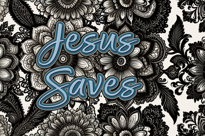 Jesus Saves Floral Print Women's Polyester Leisure Blazer Lightweight Suit Jacket