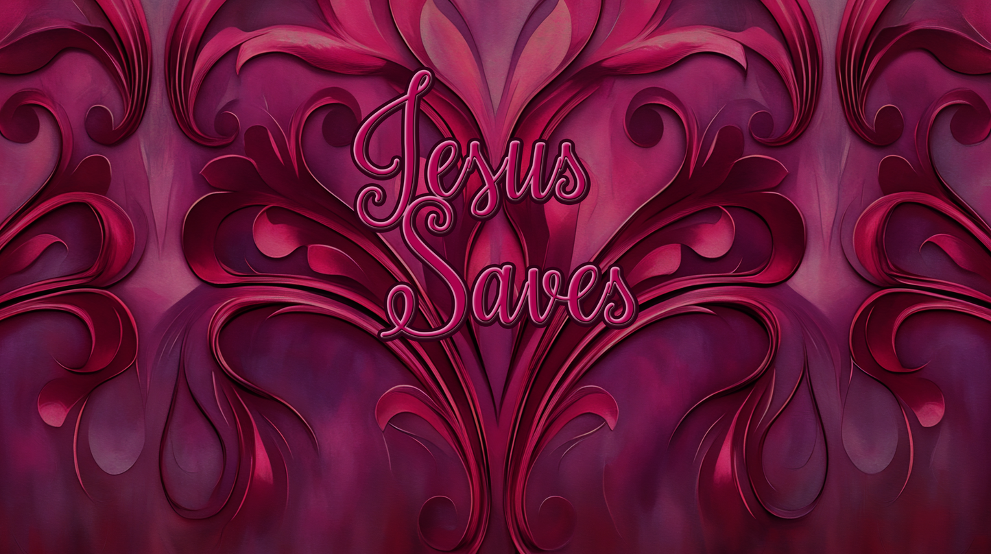 "Jesus Saves" Burgundy Abstract Print Women's Leisure Blazer