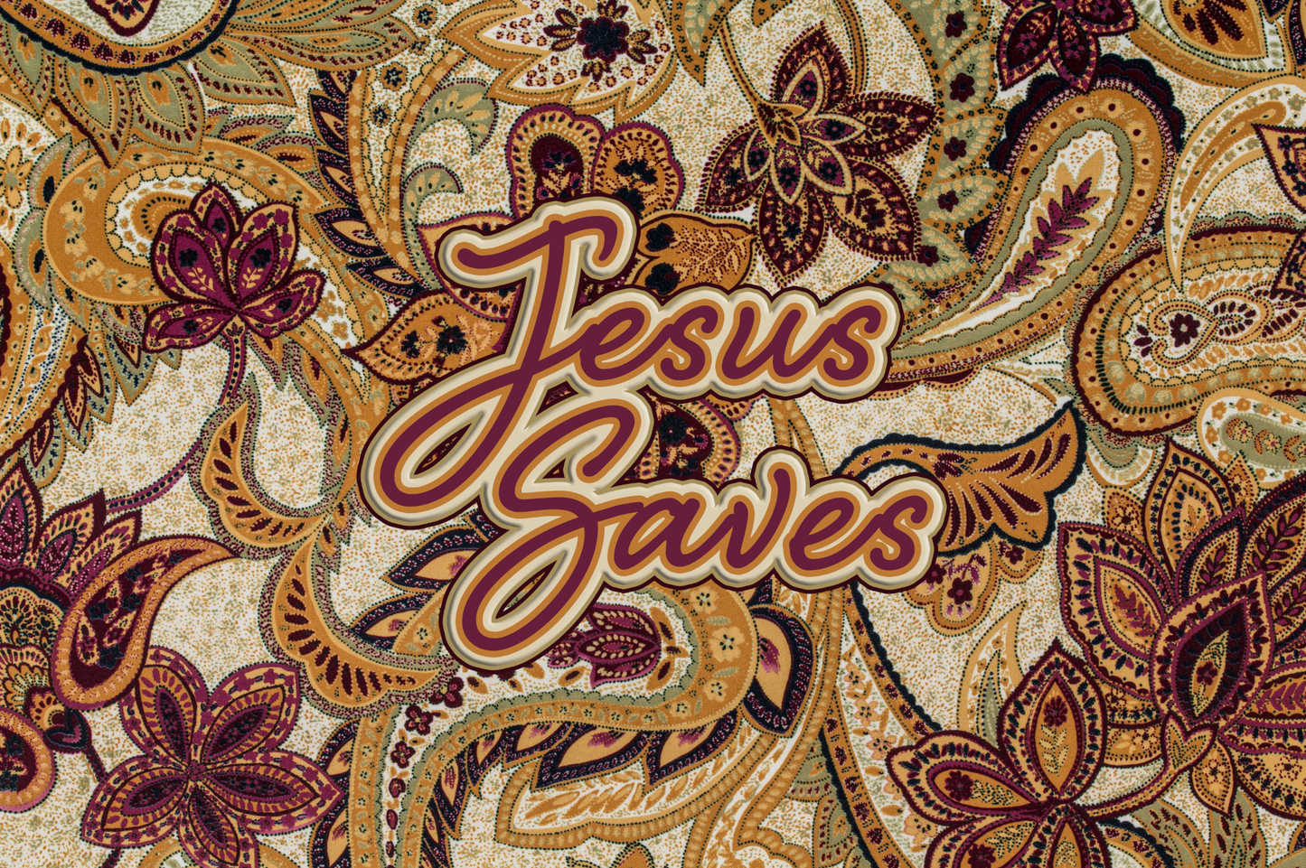 "Jesus Saves" Gold & Red Abstract Print Women's Leisure Blazer