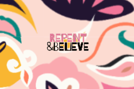 "Repent & Believe" Pink Paisley Print Women's 3/4 Sleeve Shirt