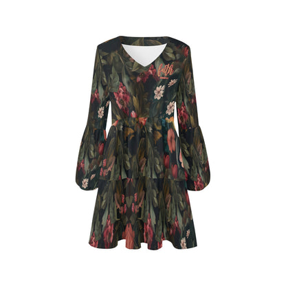 Faith Hebrews 11:1 Floral Women's V Neck Loose Fit Dress