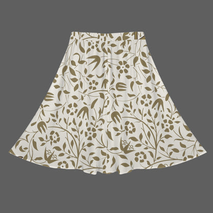 Orange Tulip  Floral Women's Elastic Waist Pocket Maxi Skirt